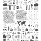 layered-nail-art-stamping-plate-showing-designs-of-iconic-world-landmarks-planes-travel-equipment-and-words-for-nail-art
