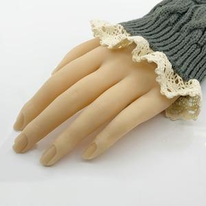 Cuffs - Knitted with Lace Trim
