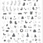 Festive & Flirty (CjS C-35) Steel Nail Art Stamping Plate 14 x 9 Clear Jelly Stamper 