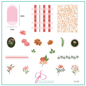Floral Blossom - Two (CjS-280) Steel Nail Art Layered Stamping Plate