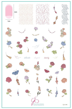 Floral Tassel (CjS-240) Steel Nail Art Stamping Plate