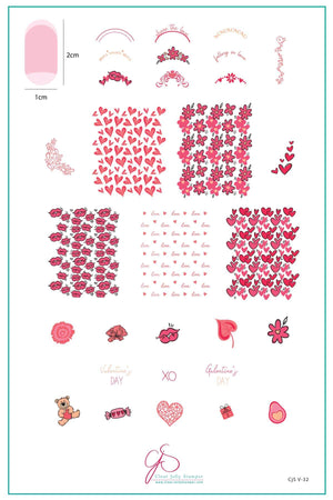 French Kiss (CjSV-32) Steel Nail Art Stamping Plate