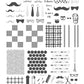 Grow A Mo (CjS-222) Steel Nail Art Layered Stamping Plate