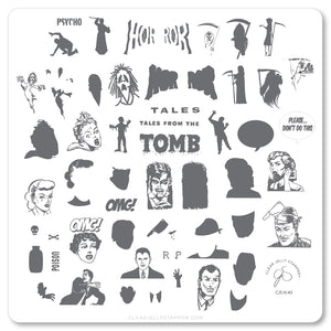 Tales from the Tomb (CjSH-45) Steel Nail Art Layered Stamping Plate