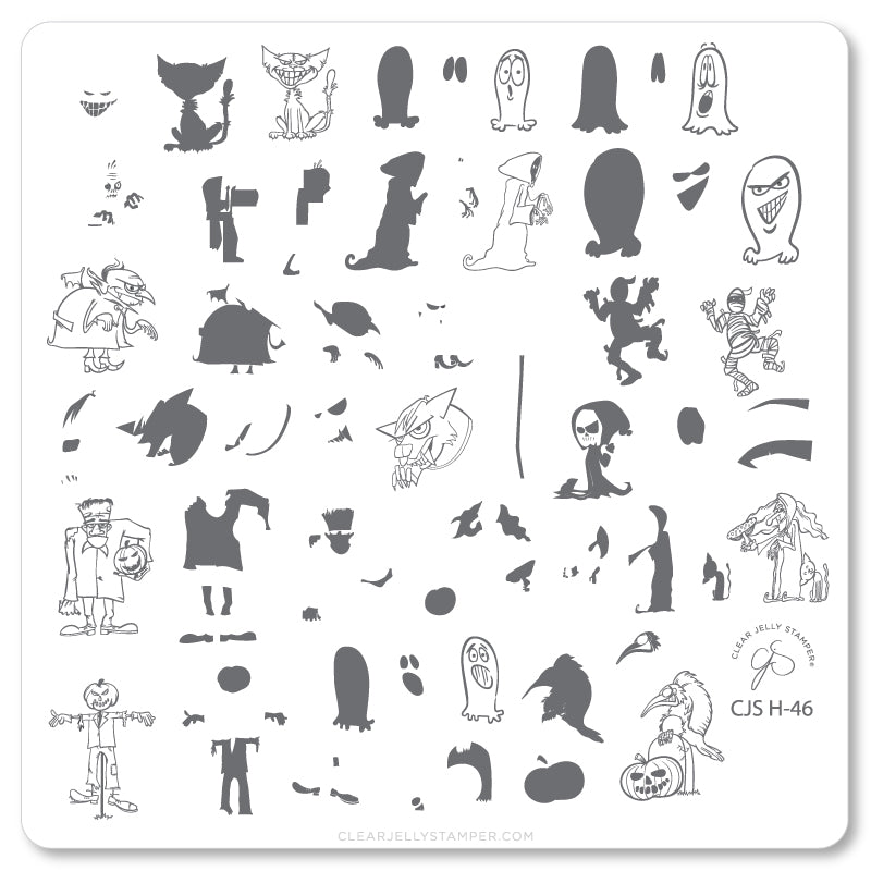 Spooky Tunes (CjSH-46) Steel Stamping Plate 8 x 8 Clear Jelly Stamper 