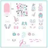 Bunny Bits (CjSH-53) Steel Nail Art Layered Stamping Plate