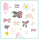 Easter Egg Dainty Decals (CjSH-54) Steel Stamping Plate 8 x 8 Clear Jelly Stamper 