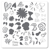 Easter Egg Dainty Decals (CjSH-54) Steel Stamping Plate 8 x 8 Clear Jelly Stamper 