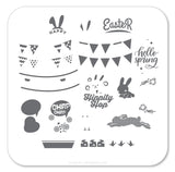 Hippity Easter (CjSH-12) Steel Stamping Plate 6x6 Clear Jelly Stamper 