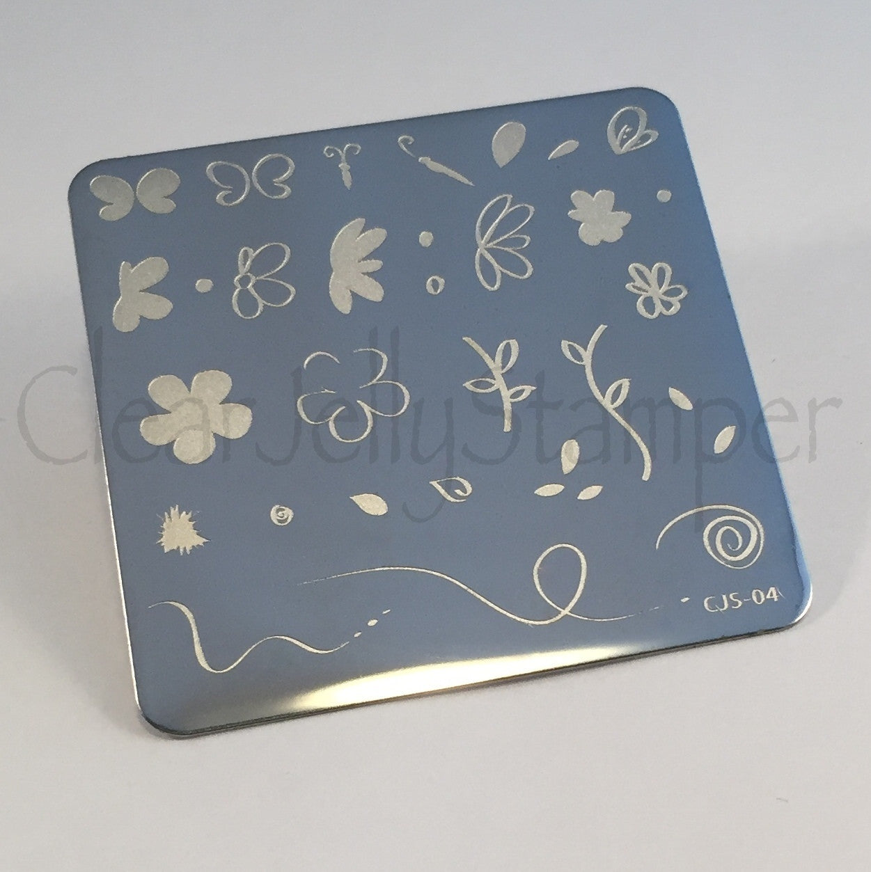 Infinite Flower (CjS-04) - Steel Nail Art Stamping Plate 6x6 Clear Jelly Stamper 