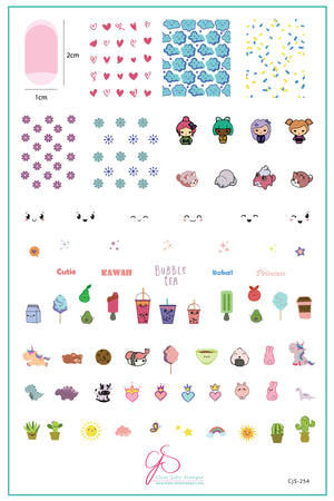 Kawaii (CjS-254) Steel Nail Art Stamping Plate