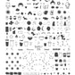 layered-nail-art-stamping-plate-inspo-card-with-colorful-images-of-clouds-hearts-bubble-tea-cactus-unicorns-and-words-for-nail-art