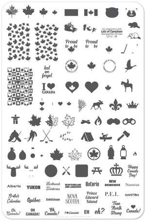 True North Strong (CjSLC-08) - Steel Nail Art Stamping Plate 14 x 9 Clear Jelly Stamper 