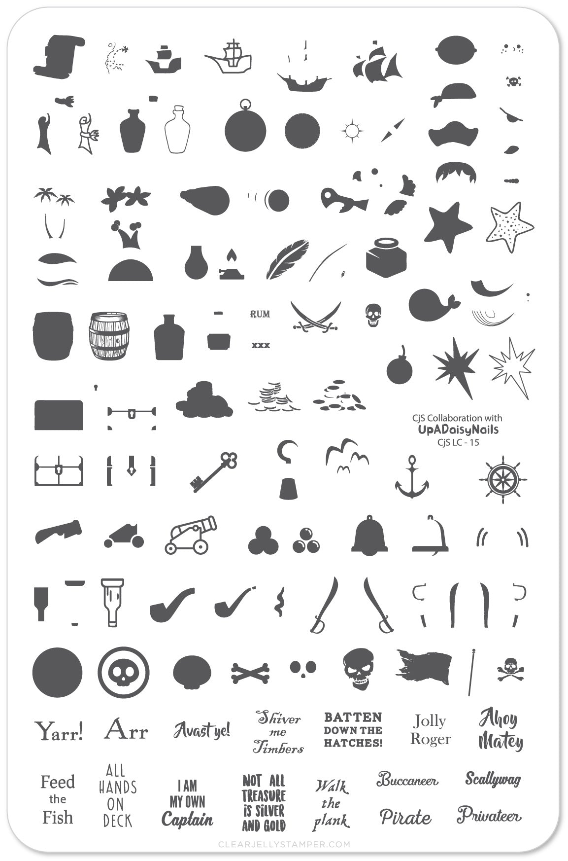 Ahoy Matey (CjSLC-15) - Steel Stamping plate 14 x 9 Clear Jelly Stamper 