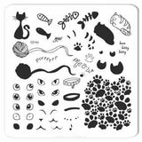 Meow (CjS-60) Steel Nail Art Stamping Plate 6x6 Clear Jelly Stamper 