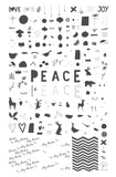 Love, Peace, Joy (CjSC-66) Steel Nail Art Stamping Plate
