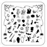 Haunted Doodle (CjSH-38) Steel Stamping Plate 6x6 Clear Jelly Stamper 