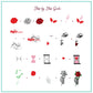 layered-nail-art-stamping-plate-how-to-card-with-colorful-designs-of-roses-a-butterfly-girls-face-and-swirl-pattern