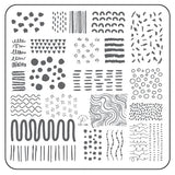 My Main Squiggle (CjS-146) Steel Nail Art Stamping Plate 8 x 8 Clear Jelly Stamper 