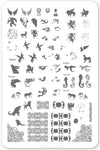 Mythical Creatures (CjS-107) Steel Nail Art Stamping Plate 14 x 9 Clear Jelly Stamper 
