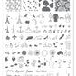 A Taste of France (CjS-47) - Steel Nail Art Stamping Plate 14 x 9 Clear Jelly Stamper 