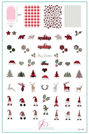Patterned Holidays (CjSC-60) Steel Nail Art Stamping Plate
