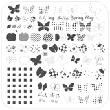 Patterned Spring - One (CjS-285) Steel Nail Art Layered Stamping Plate
