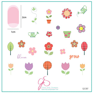 Patterned Spring - Three (CjS-287) Steel Nail Art Stamping Plate