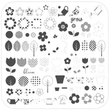 Patterned Spring - Three (CjS-287) Steel Nail Art Layered Stamping Plate