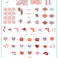 layered-nail-art-stamping-plate-inspo-card-showing-colourful-designs-of-patchwork-hearts-lips-cherubs-and-words-for-nail-art