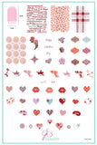 Patterned Valentines (CjSV-34) Steel Layered Nail Art Stamping Plate