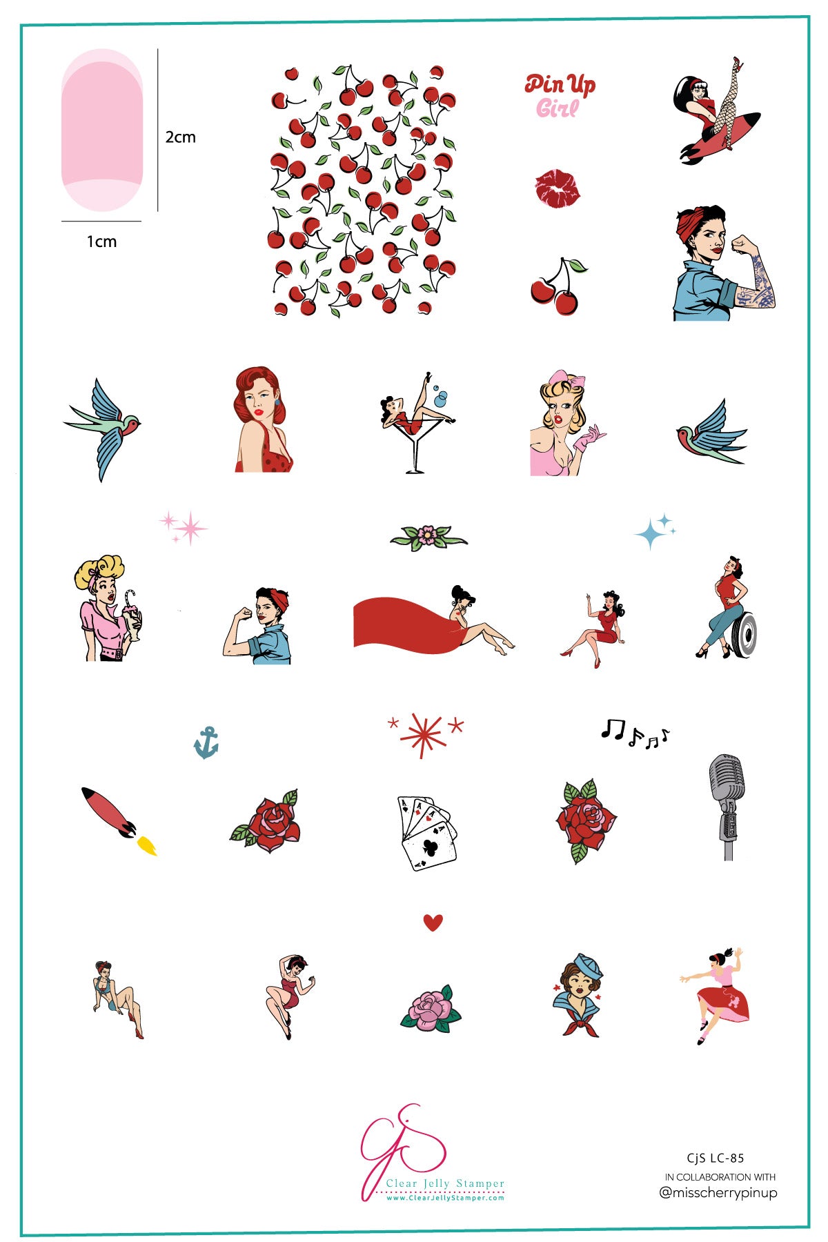 Pin-Up (CjSLC-85) Steel Nail Art Stamping Plate