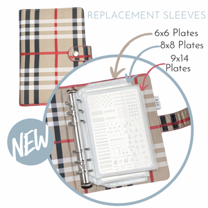 Replacement Binder Sleeves (10pk)- Stamping Plate Binder (SnakeSkin & Plaid)