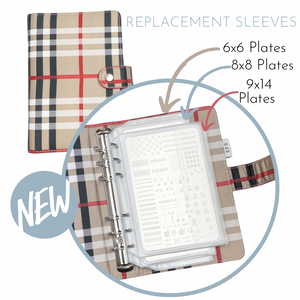 Replacement Binder Sleeves (5pk) - Stamping Plate Binder (SnakeSkin & Plaid)