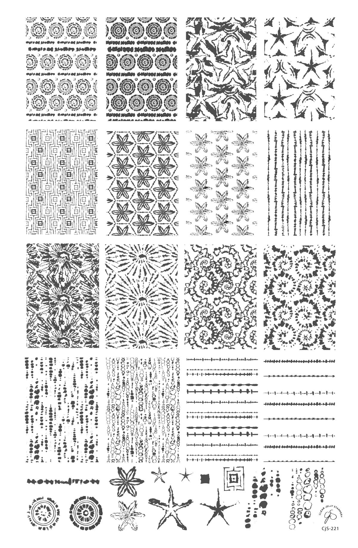 Shibori (CjS-221) Steel Nail Art Layered Stamping Plate