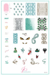 Snake (CjS-217) Steel Nail Art Stamping Plate
