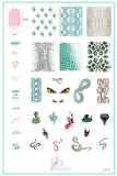 Snake (CjS-217) Steel Nail Art Stamping Plate