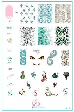 Snake (CjS-217) Steel Nail Art Stamping Plate