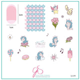 Sparkle like a Unicorn (CjS-299) Steel Nail Art Stamping Plate