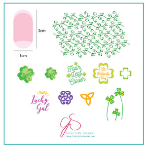 Four Leaf Clover (CjSH-18) - Steel Stamping Plate 6x6 Clear Jelly Stamper Plate 