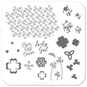 Four Leaf Clover (CjSH-18) - Steel Stamping Plate 6x6 Clear Jelly Stamper 