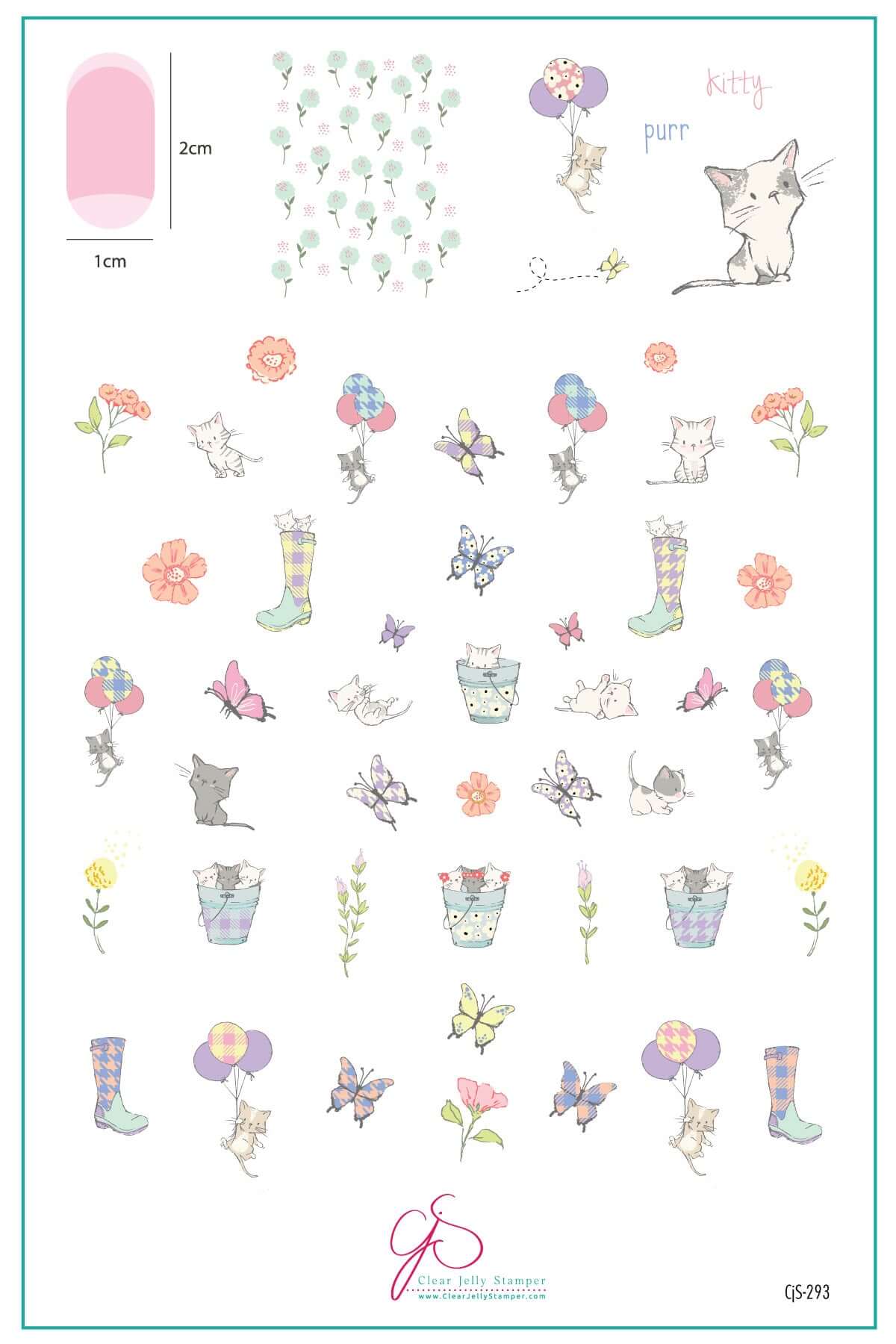 layered-nail-art-stamping-plate-inspo-cards-showing-colorful-designs-of-kittens-butterflies-flowers-and-rain-boots
