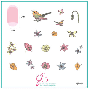 Sweet Tweet (CjS-239) Steel Nail Art Layered Stamping Plate