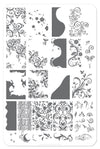 Sweet Swirls - (CjS-48) - Steel Nail Art Stamping Plate 14 x 9 Clear Jelly Stamper 