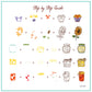 layered-nail-art-stamping-plate-inspo-card-with-colorful-designs-of-jam-jars-and-sunflowers