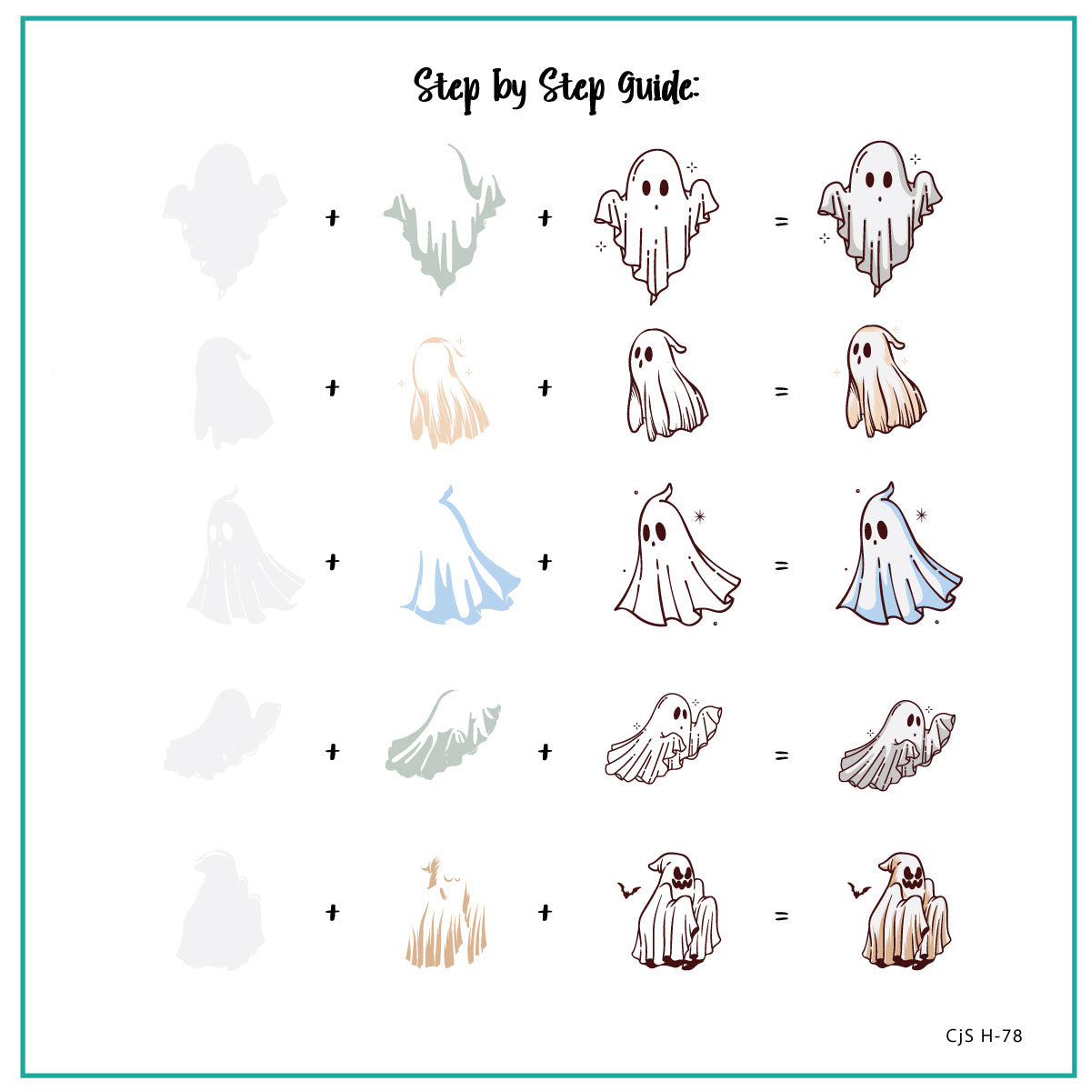 The Ghost (CjS-H-78) Etched Nail Art Stamping Plate