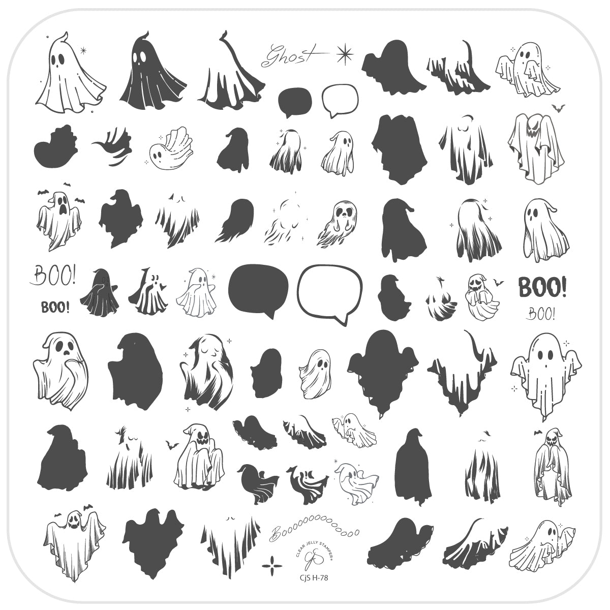 The Ghost (CjS-H-78) Etched Nail Art Stamping Plate