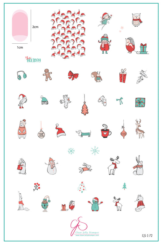 The Holiday (CjSC-72) Steel Nail Art Stamping Plate