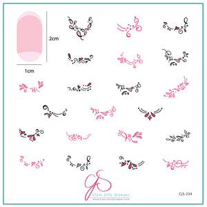 Twirly Swirly French (CjS-234) Steel Nail Art Layered Stamping Plate