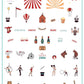 layered-nail-art-stamping-plate-inspo-card-with-colorful-designs-of-a-circus-tent-balloons-ring-master-and-words-for-nail-art